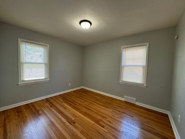 empty room featuring wood-type flooring