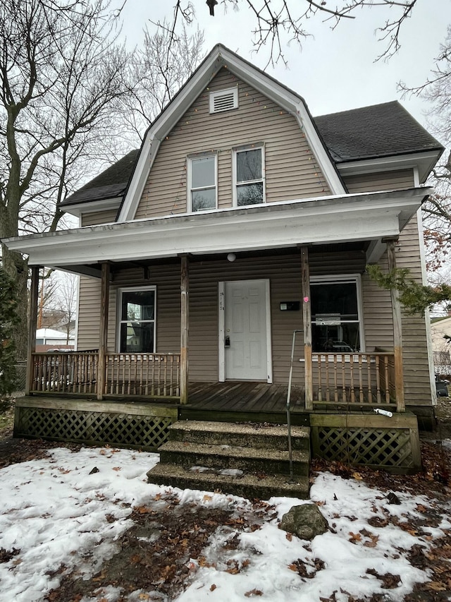 view of front of home with a porch