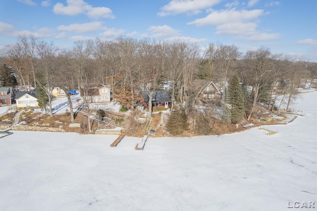 view of snowy aerial view