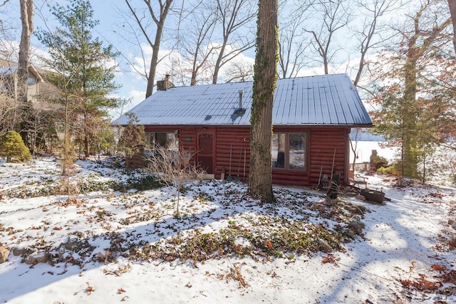 view of snow covered exterior