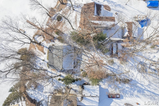 view of snowy aerial view