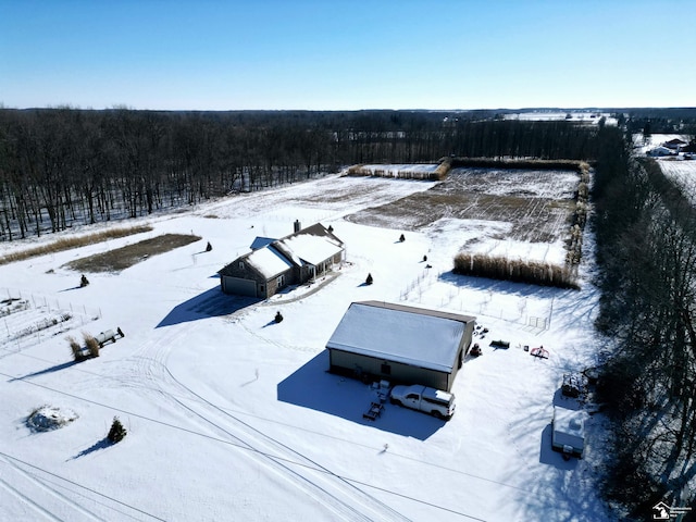 view of snowy aerial view