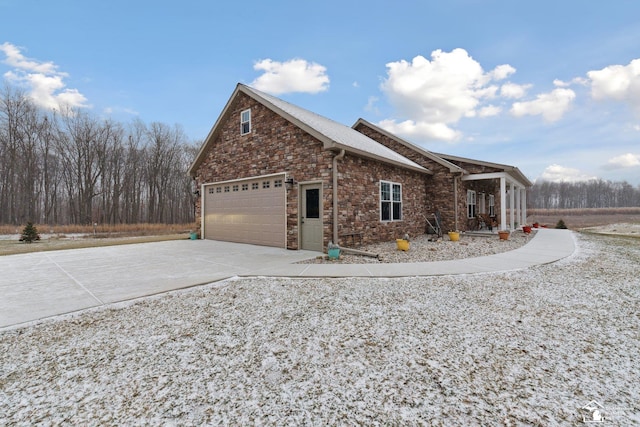 view of home's exterior with a garage