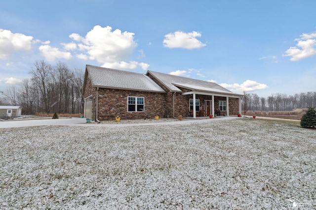 view of property exterior with a garage