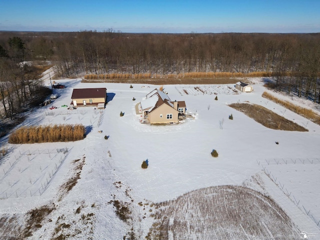 view of snowy aerial view