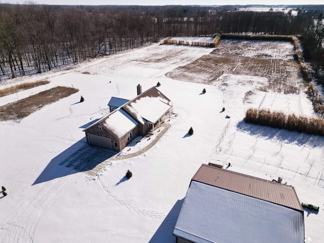 view of snowy aerial view