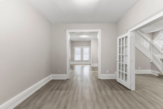 empty room featuring light wood-type flooring