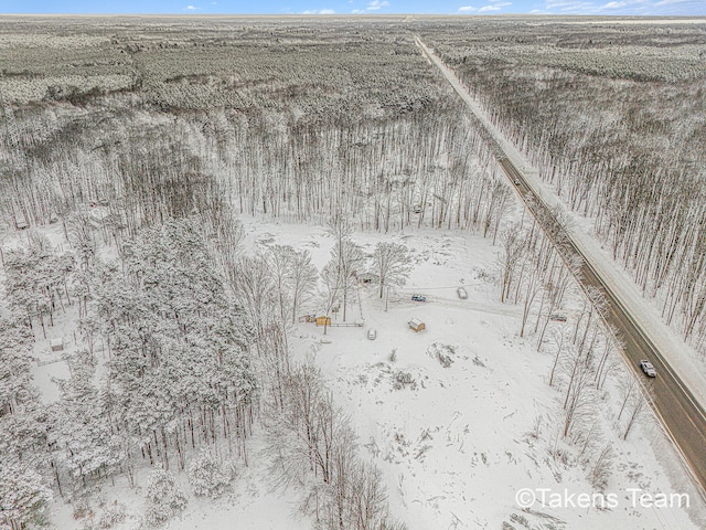 view of snowy aerial view