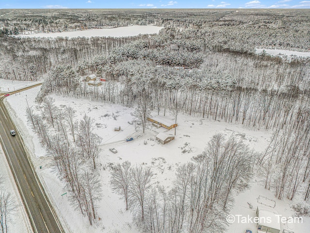 view of snowy aerial view