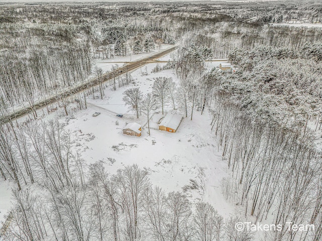 view of snowy aerial view