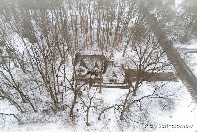 view of snowy aerial view