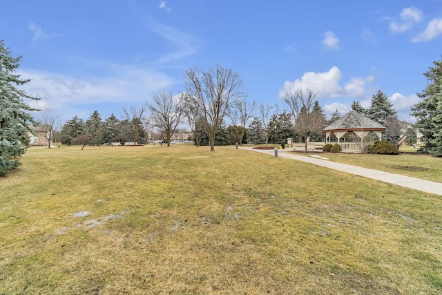 view of yard featuring a gazebo