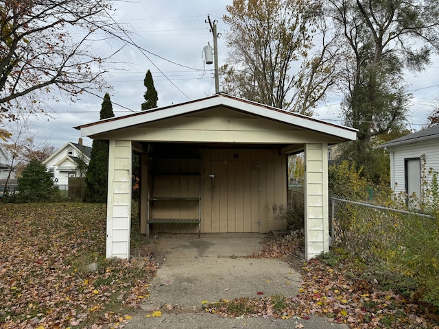 view of garage