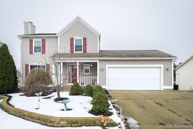 view of front property with a garage