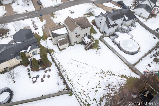 view of snowy aerial view