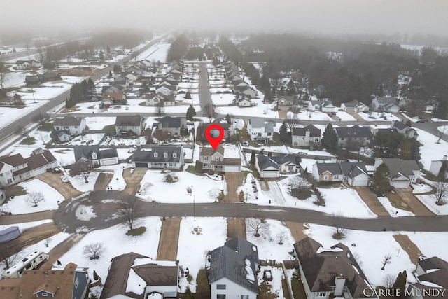 view of snowy aerial view