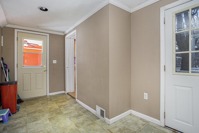 entrance foyer with crown molding