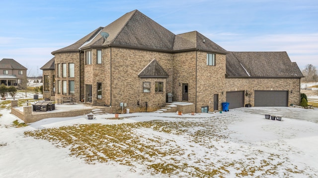 view of snow covered property