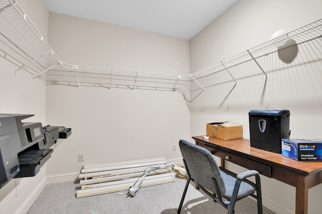 office area with carpet floors