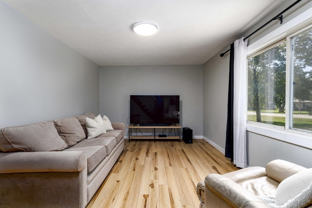 living room featuring light hardwood / wood-style floors