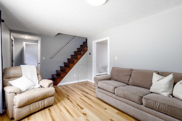 living room with wood-type flooring