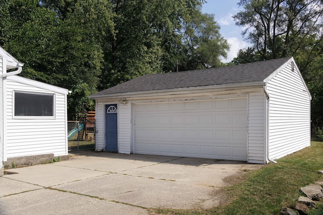 view of garage