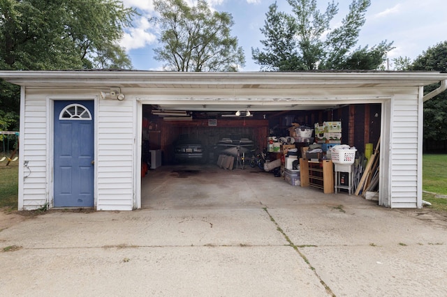 view of garage