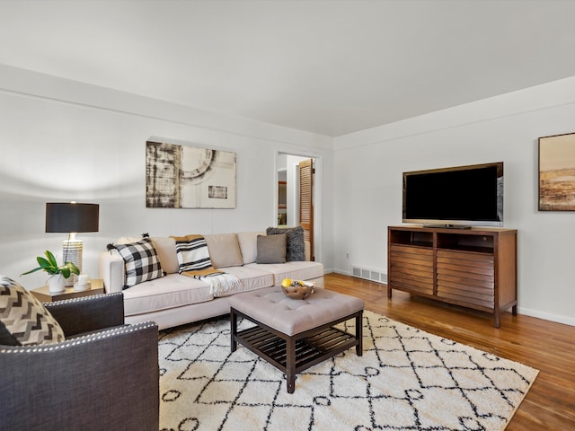 living room featuring hardwood / wood-style floors