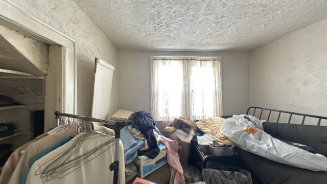 bedroom with a textured ceiling