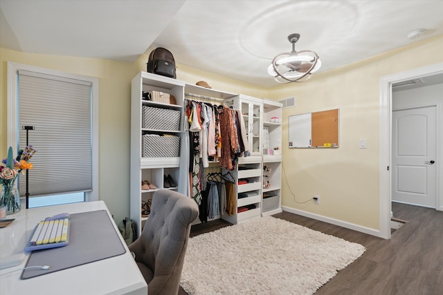 interior space featuring dark wood-type flooring