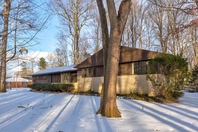 view of snowy exterior