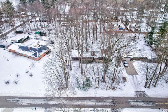 view of snowy aerial view