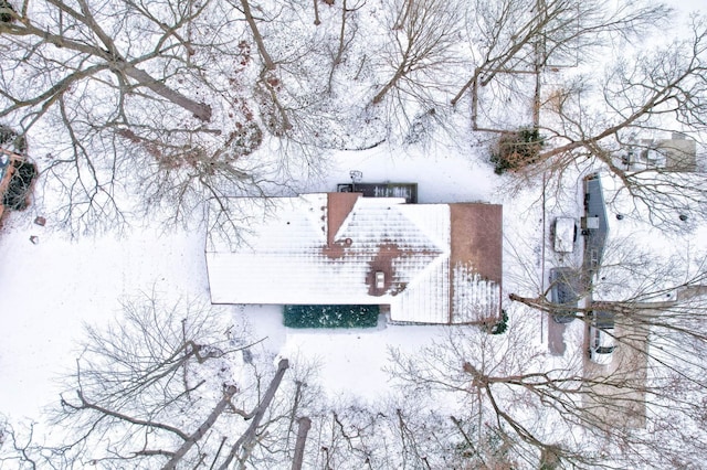 view of snowy aerial view