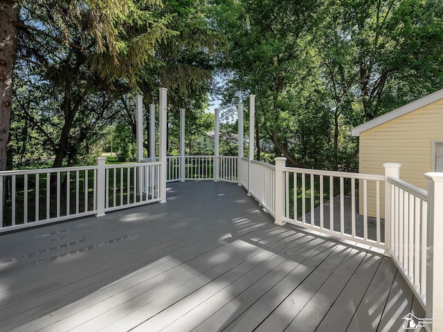 view of wooden deck