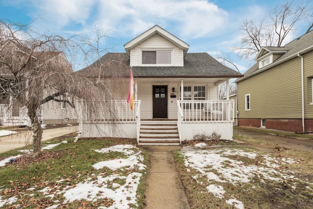 bungalow-style home with a porch