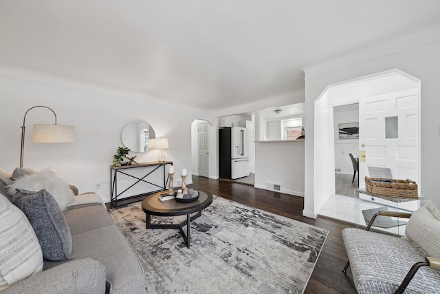 living room featuring hardwood / wood-style flooring