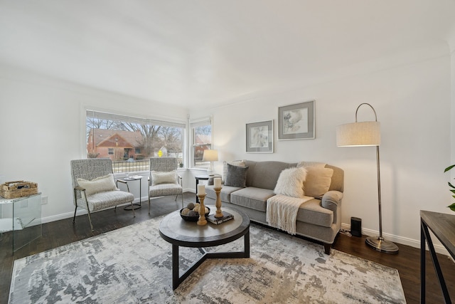 living room with wood-type flooring