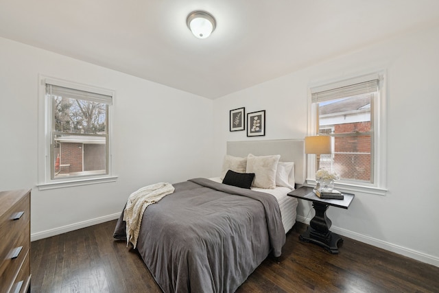 bedroom featuring dark hardwood / wood-style floors