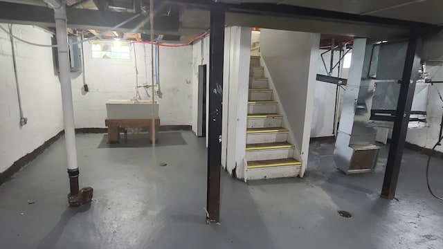 basement with sink