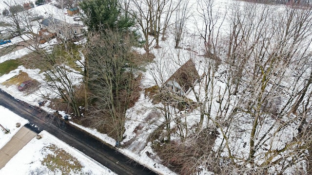 view of snowy aerial view