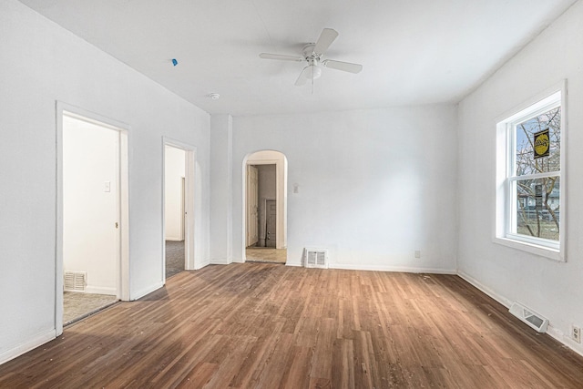 1003 Lavette Ave, Benton Harbor, MI 49022 - empty room with dark wood-type flooring and ceiling fan