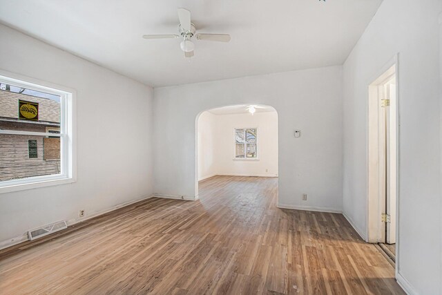 1003 Lavette Ave, Benton Harbor, MI 49022 - spare room with ceiling fan and wood-type flooring