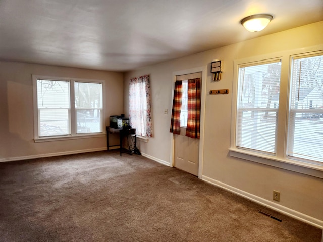 carpeted spare room with plenty of natural light