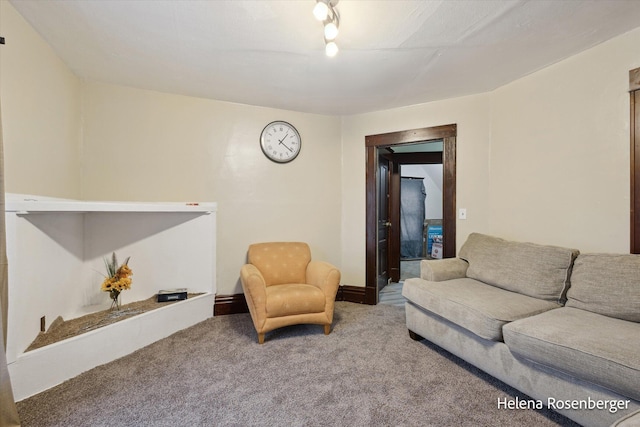 living room featuring carpet flooring