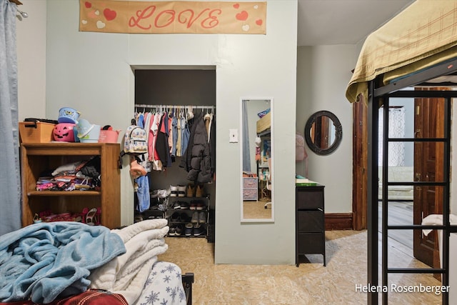 bedroom featuring a closet