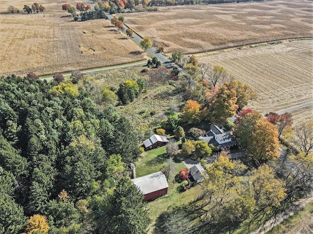 bird's eye view with a rural view