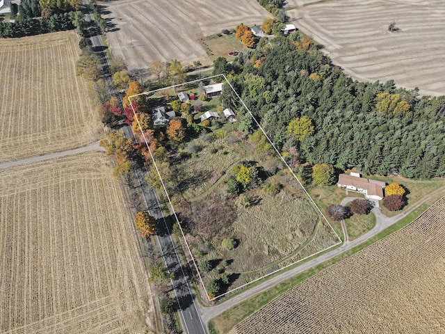 bird's eye view with a rural view