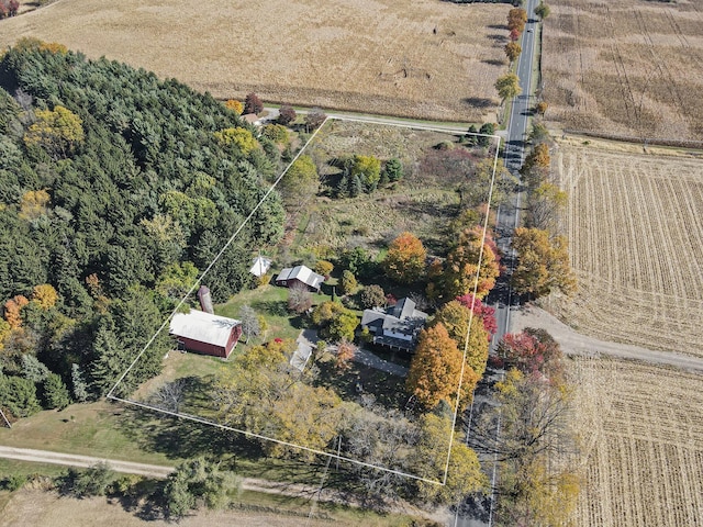 drone / aerial view featuring a rural view