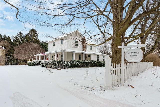 view of snowy exterior