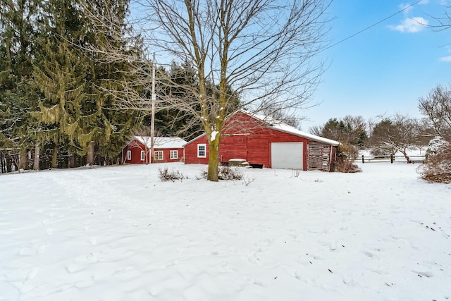 view of yard covered in snow